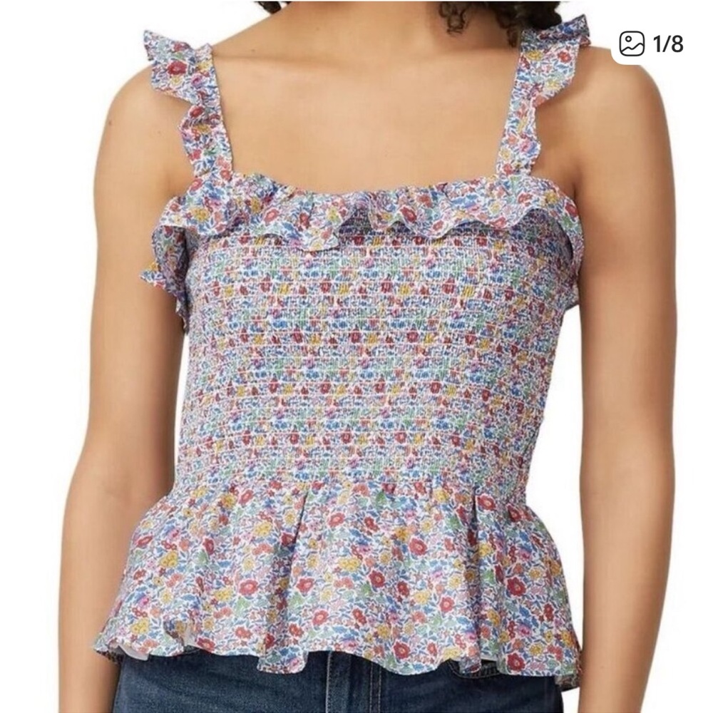 J. Crew X Liberty Floral Peplum Tank